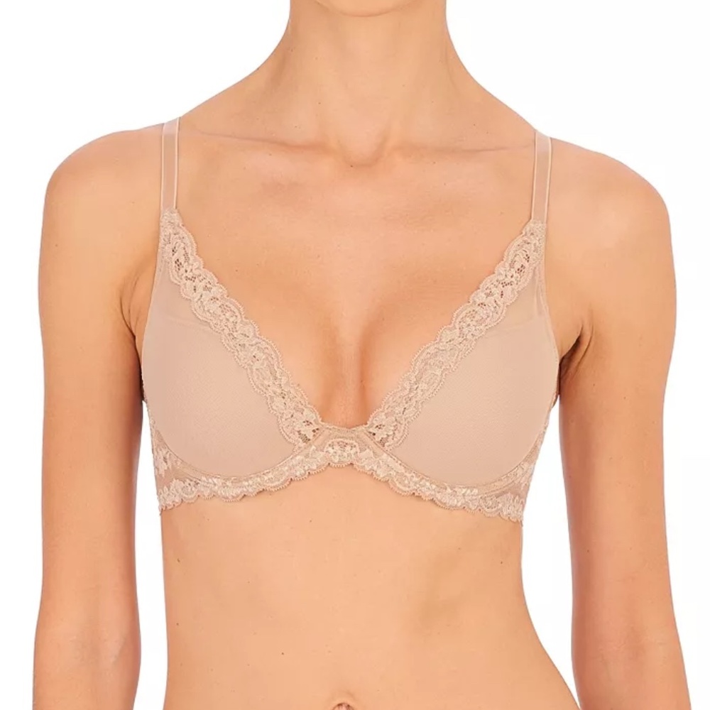 Natori 32D Bra feather plunge t-shirt bra